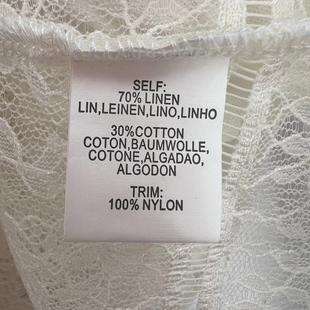 Anthropologie Deletta White‎ Lace Detail Top Size XS New